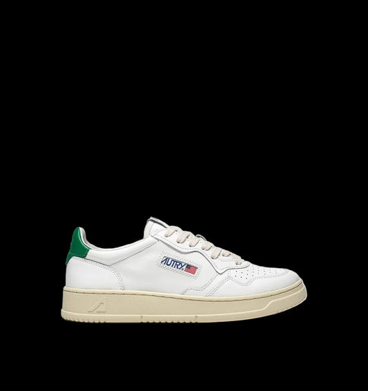 MEDALIST LOW SNEAKERS WHITE AND GREEN LEATHER