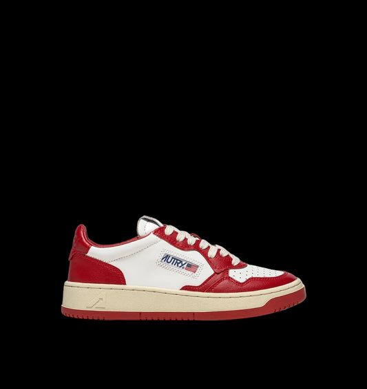 MEDALIST LOW BICOLOR SNEAKERS WHITE AND RED LEATHER