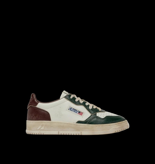MEDALIST LOW SNEAKERS SUPER VINTAGE WHITE PINE GROVE AND RUM RAISIN LEATHER