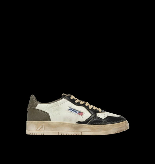 MEDALIST LOW SUPER VINTAGE SNEAKERS WHITE COVERT GREEN AND BLACK
