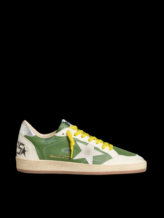 Ball Star LTD green nappa leather with white suede star metallic silver leather
