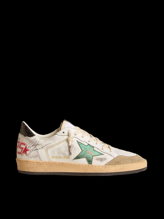 Ball Star with metallic leather star gray leather heel tab
