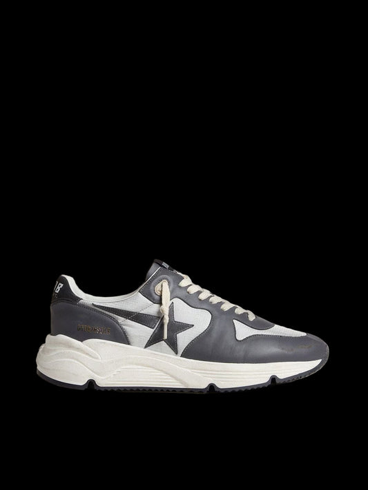 Running Sole gray nylon black nappa leather with a black suede star