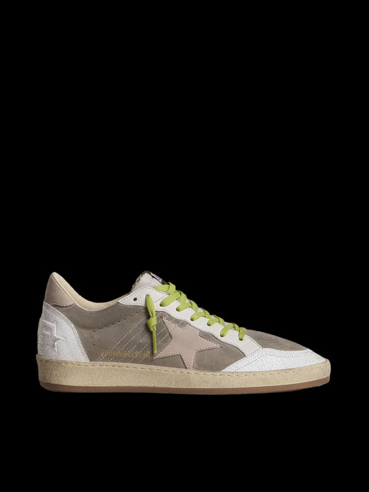 Ball Star gray suede with old rose suede star beige leather heel tab