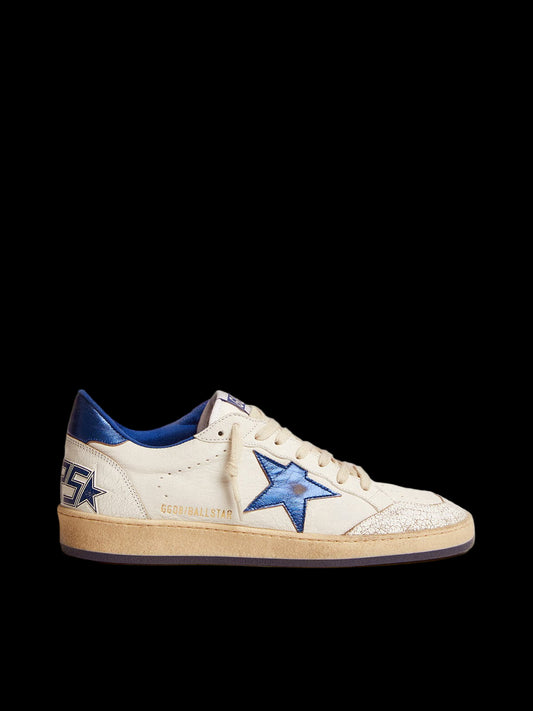 Ball Star white nappa with blue star heel tab
