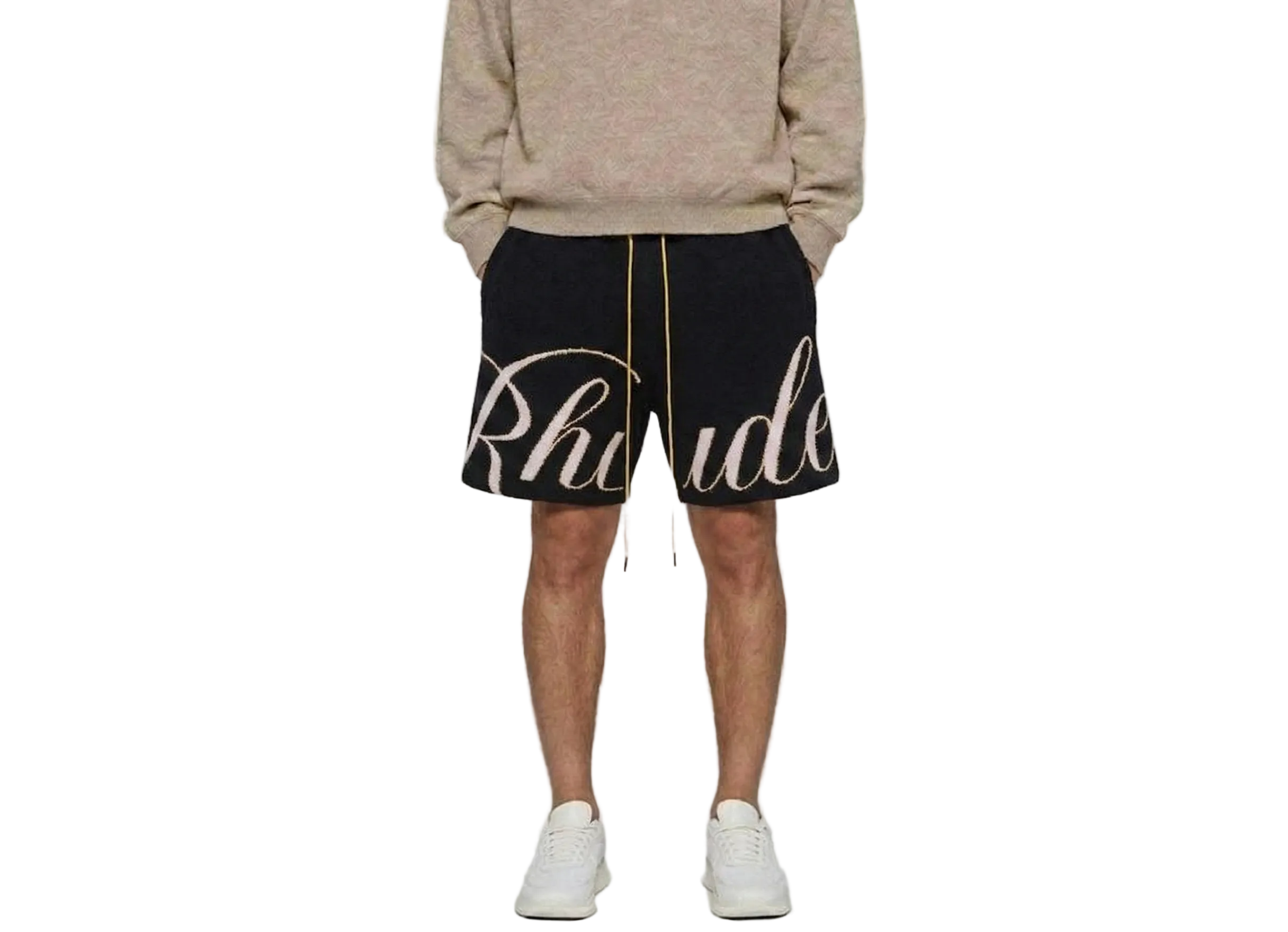 Rhude Knit Script Short Black Pink/Orange