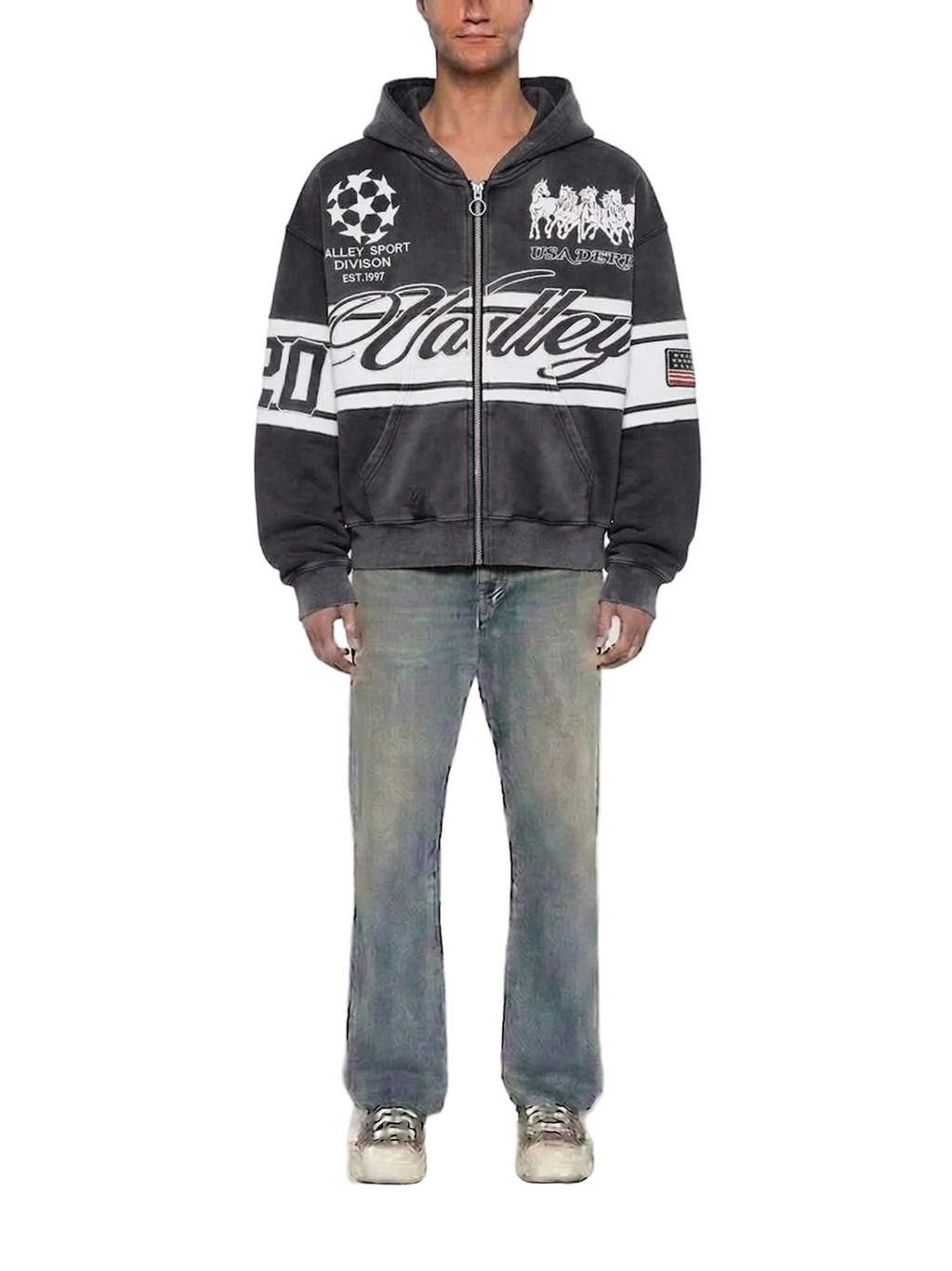 Vale Forever Cursive Zip Up Black