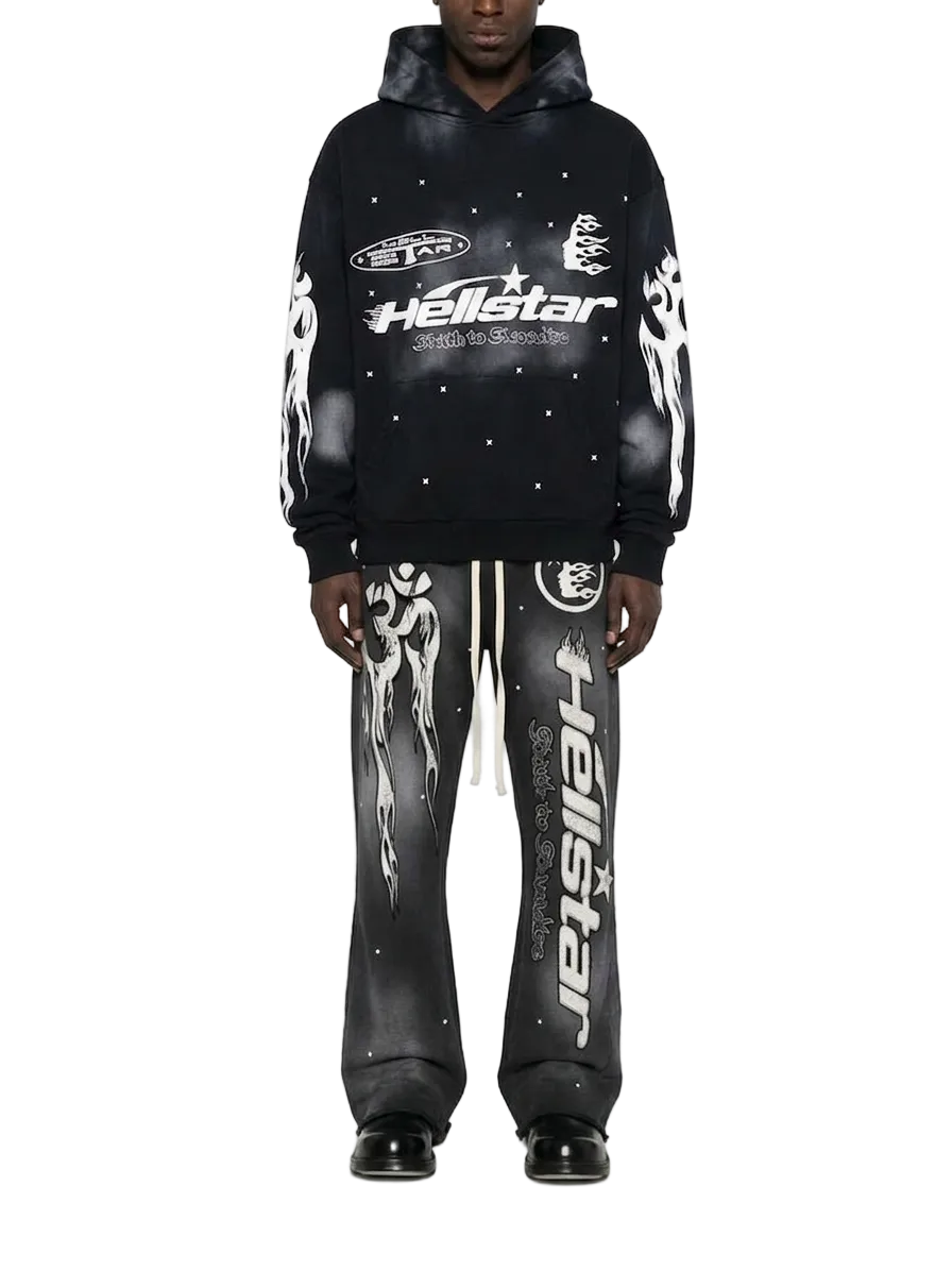 Hellstar Path to Paradise Flare Sweatpants Black Hellstar