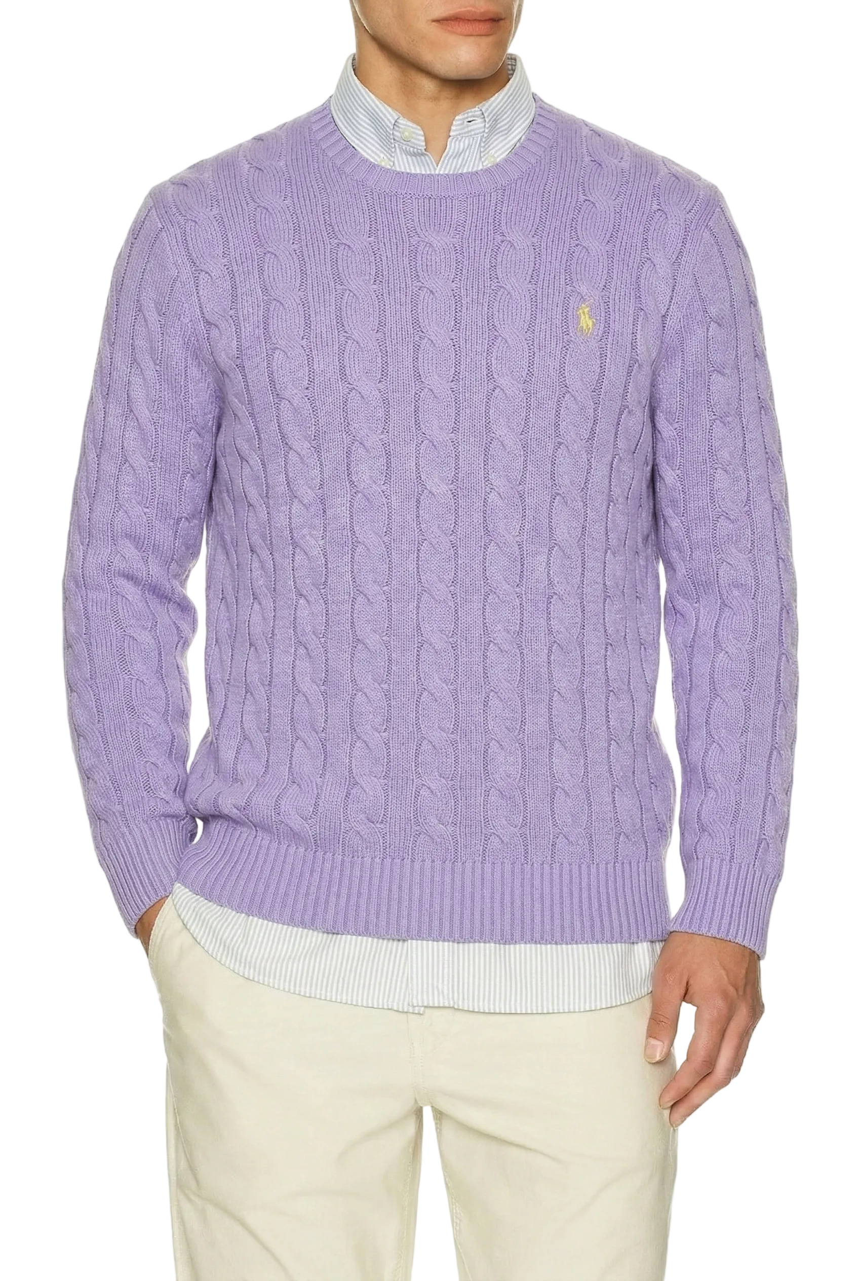 Polo Ralph Lauren Cable-Knit Cotton Sweater Sky Lavender