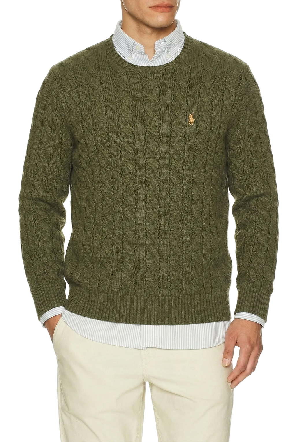 Polo Ralph Lauren Cable-Knit Cotton Sweater Garden Trail Heather