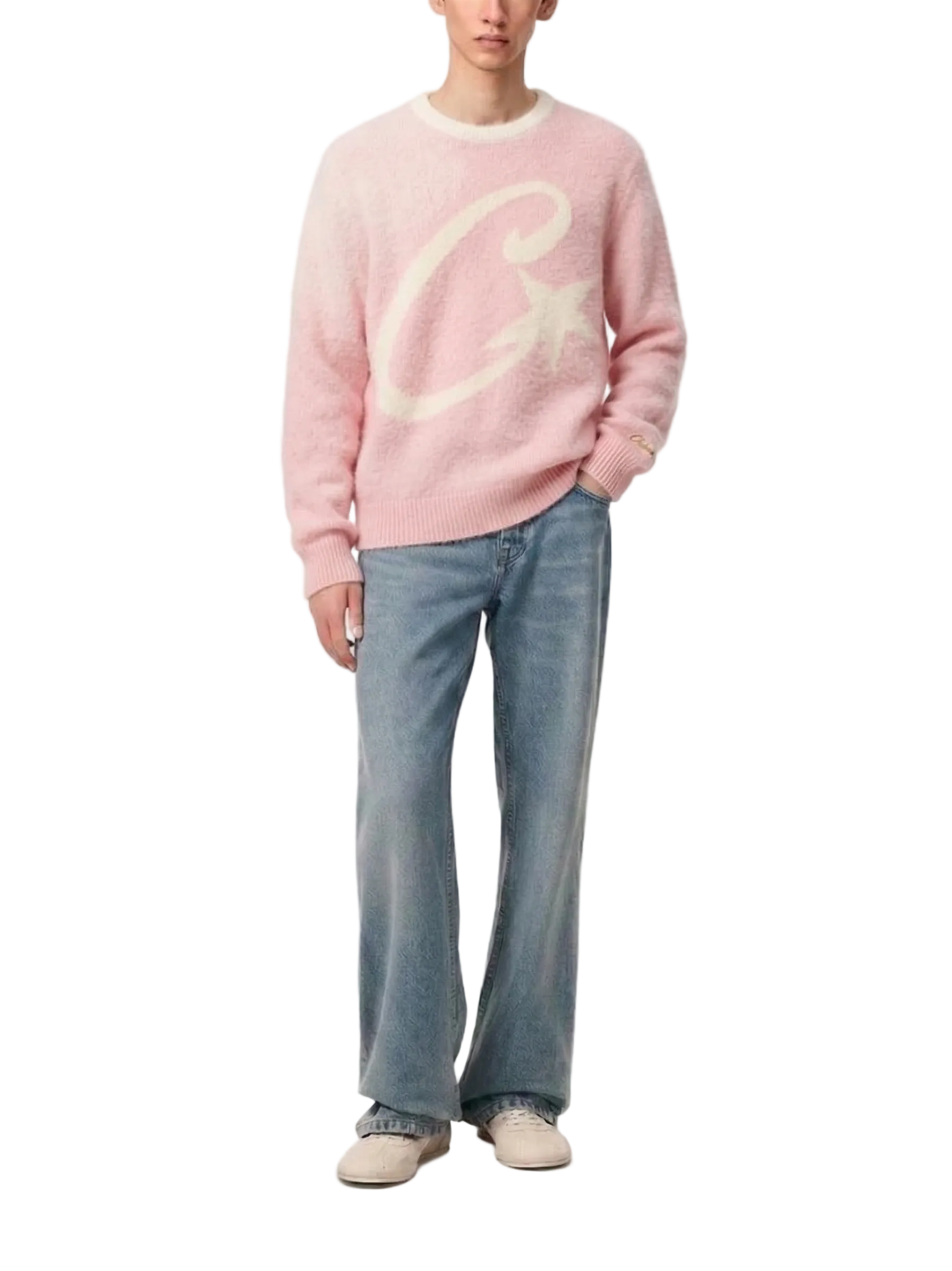 Corteiz C Star Mohair Knit Sweater Pink