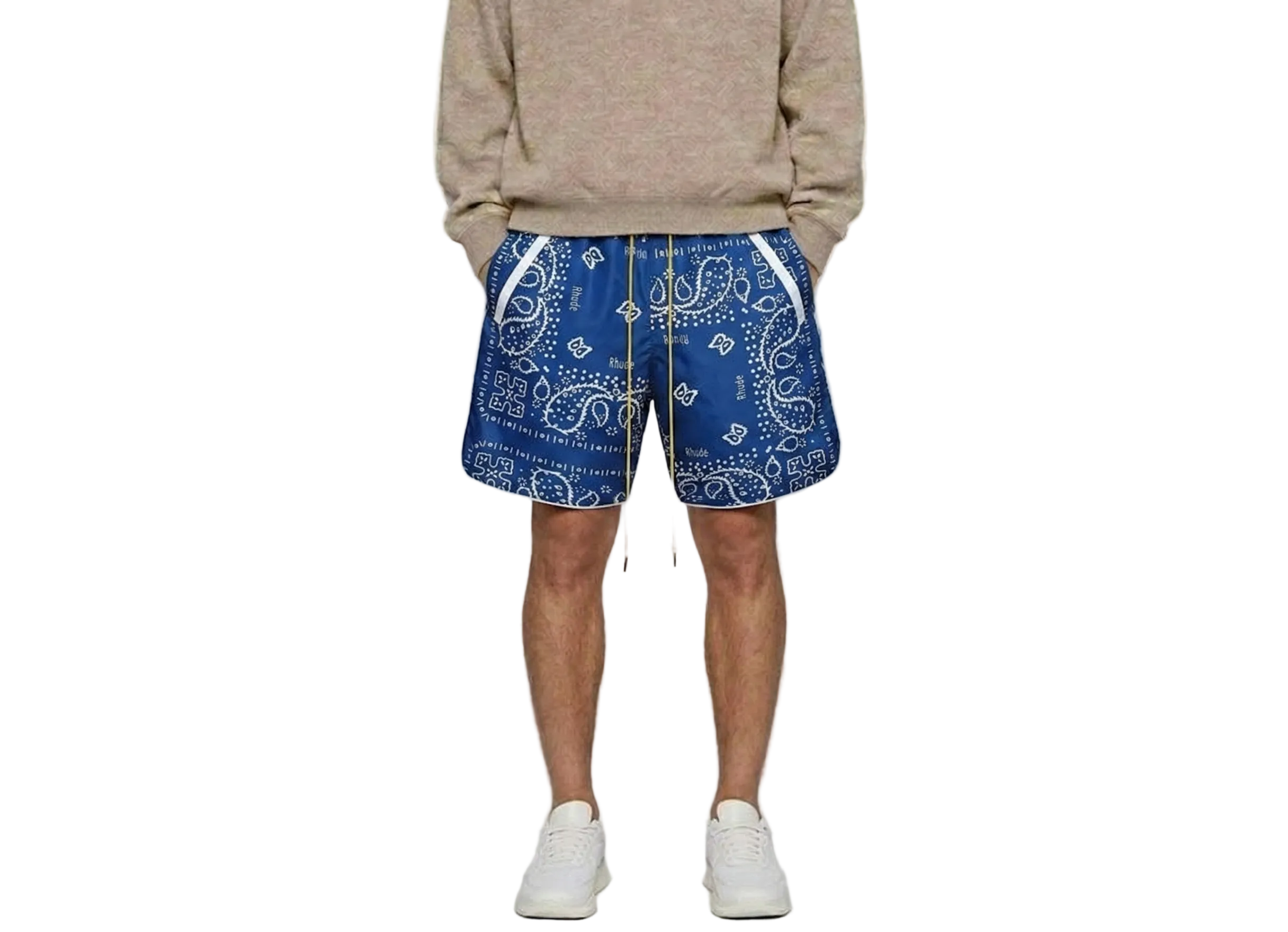 Rhude Logo Bandana Short Blue