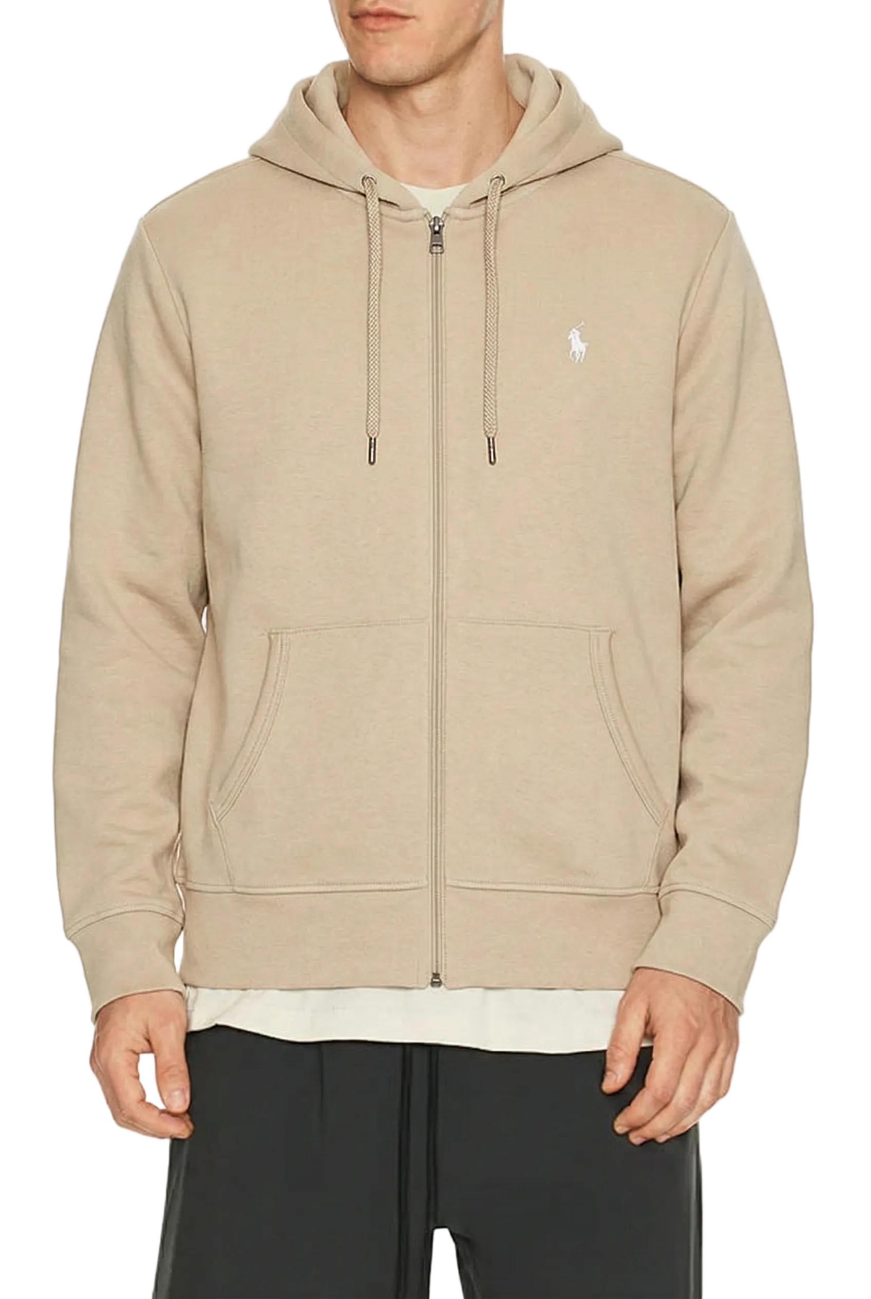 Polo Ralph Lauren Double-Knit Full-Zip Hoodie Tuscan Beige Heather
