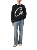 Corteiz C Star Mohair Knit Sweater Black Corteiz