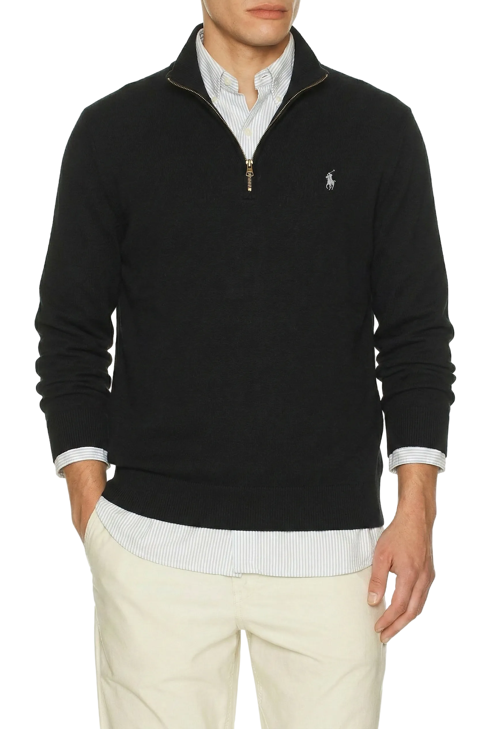 Polo Ralph Lauren Double-knit quarter-zip pullover black