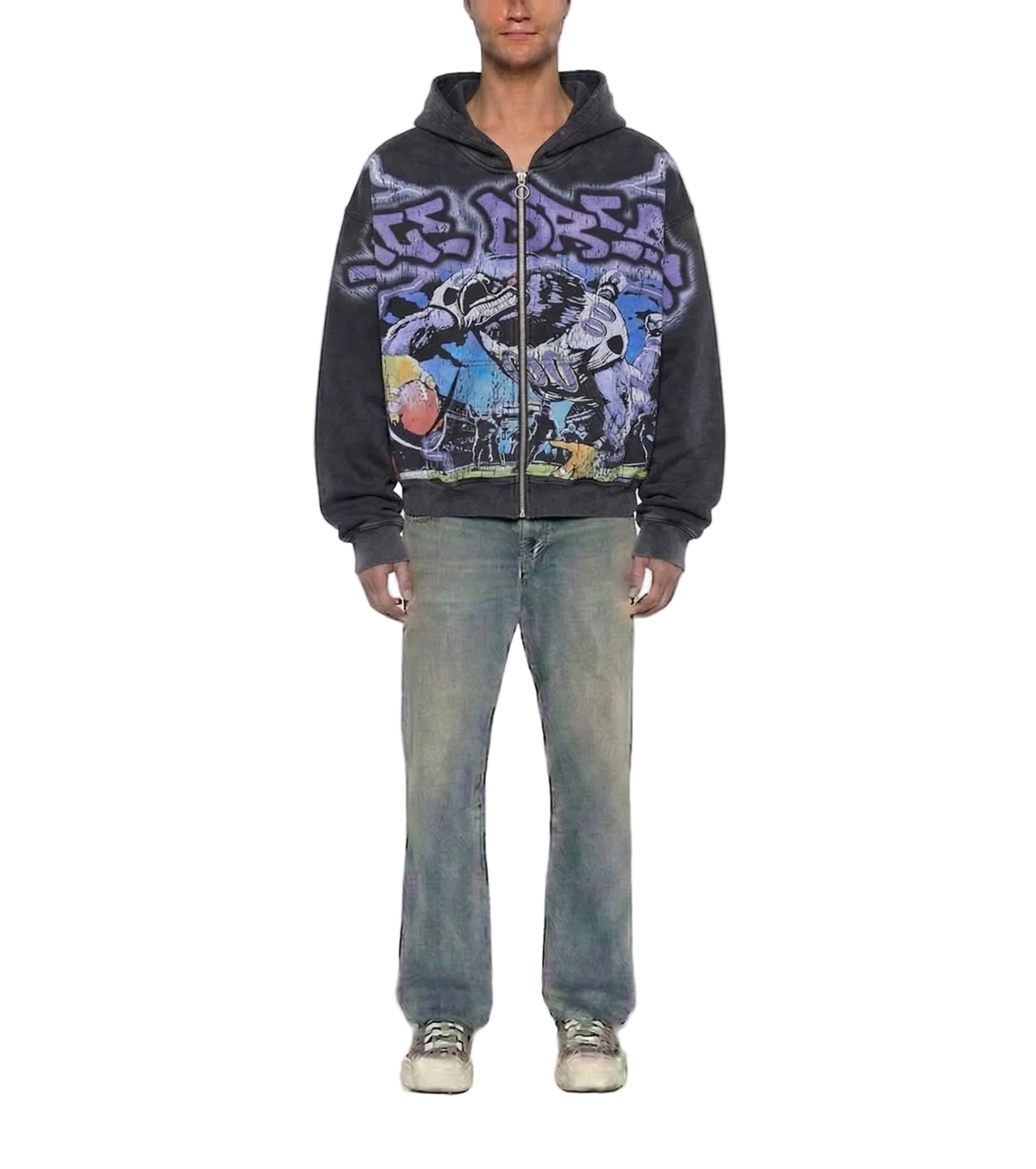 Vale Forever Raven Zip Up Hoodie Black