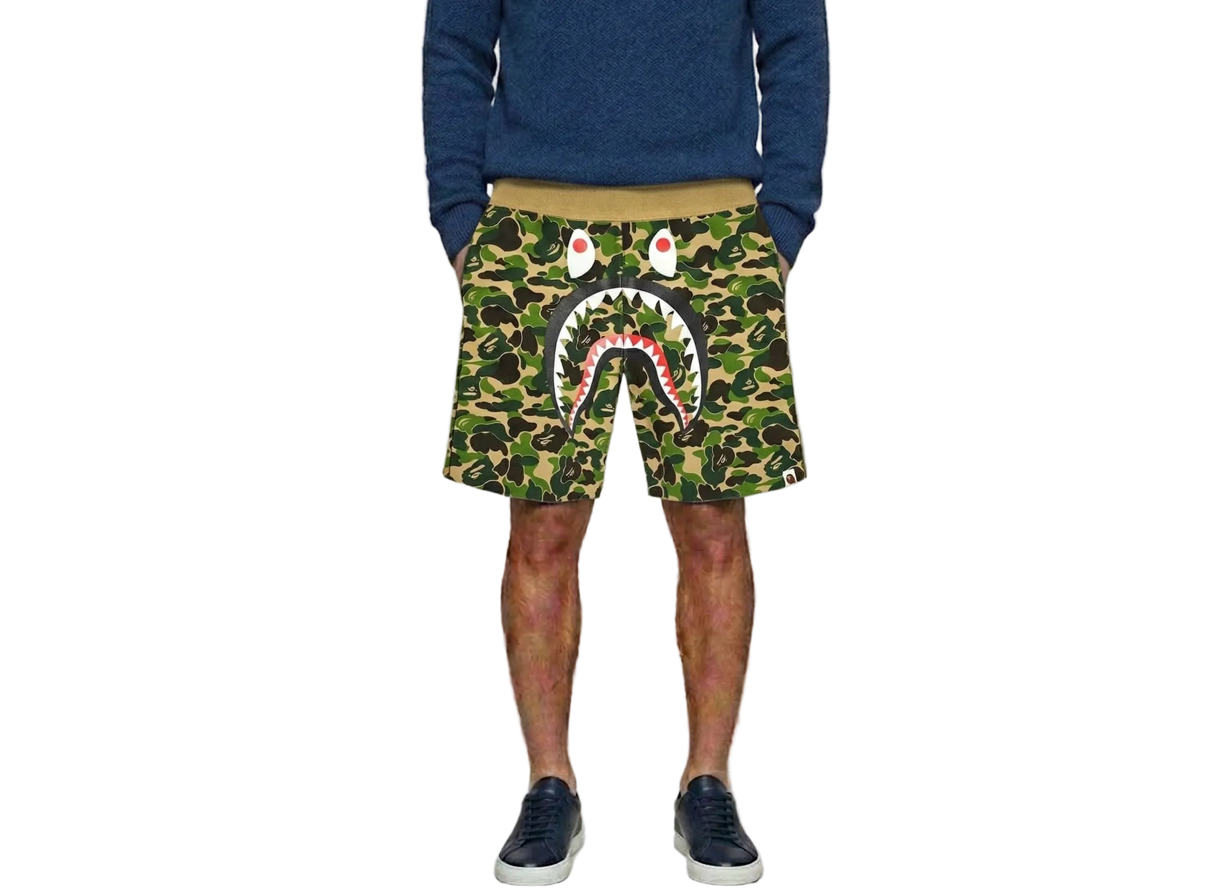A BATHING APE® ABC Camo Shark Sweat Shorts Green