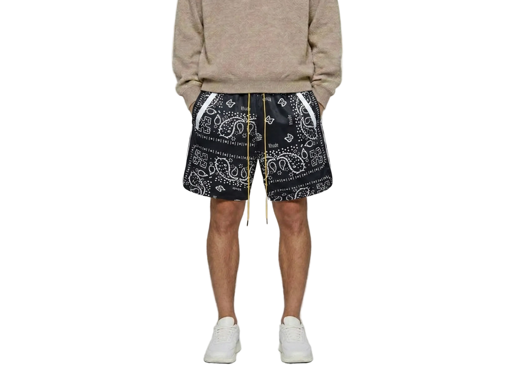 Rhude Logo Bandana Short Black