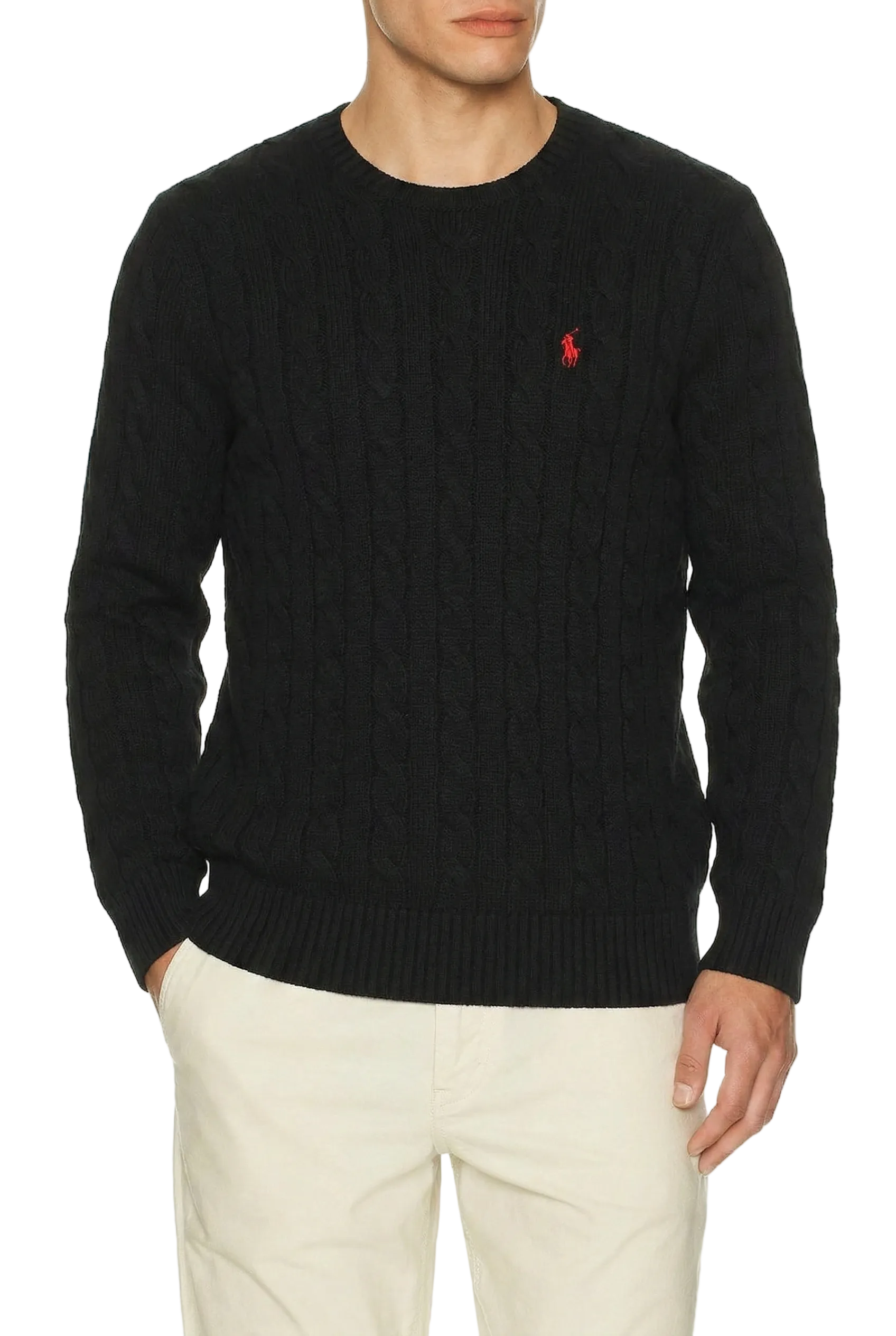 Polo Ralph Lauren Cable-Knit Cotton Sweater Black