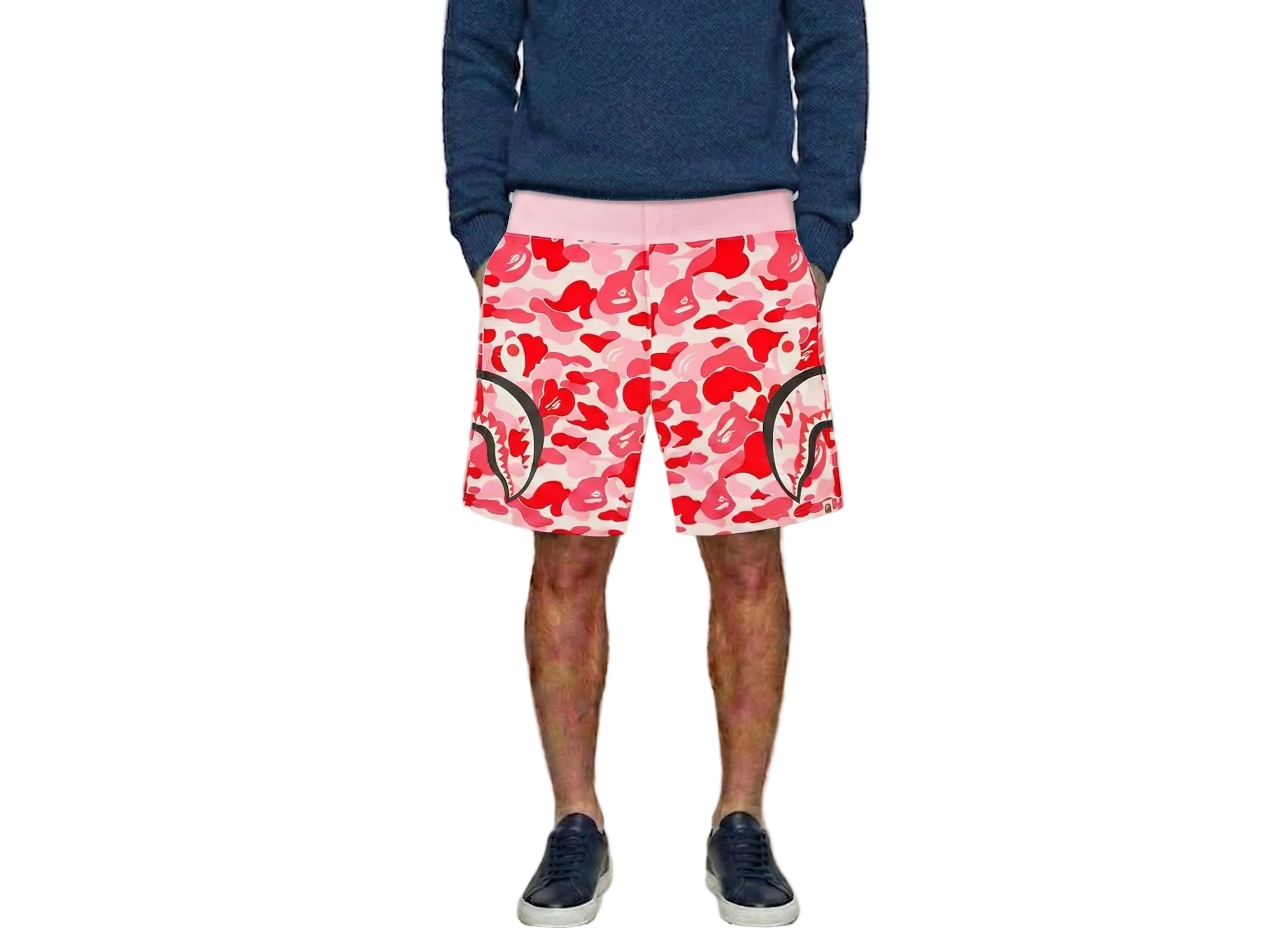 A BATHING APE® ABC Camo Slide Shark Sweat Shorts Pink