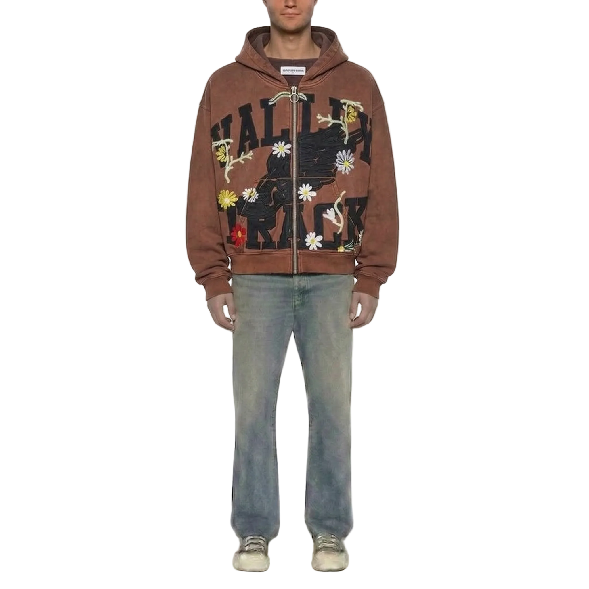 Vale Hamony Garden Zip Up Hoodie Brown