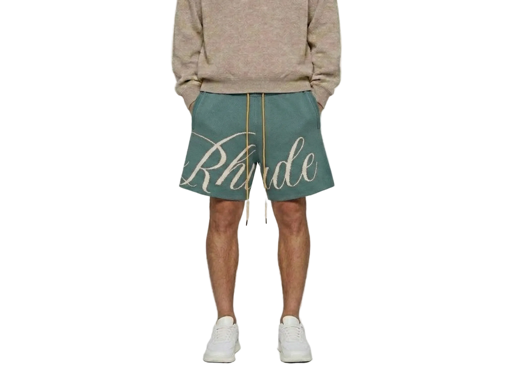 Rhude Script Logo Knit Short Ivory/Sage