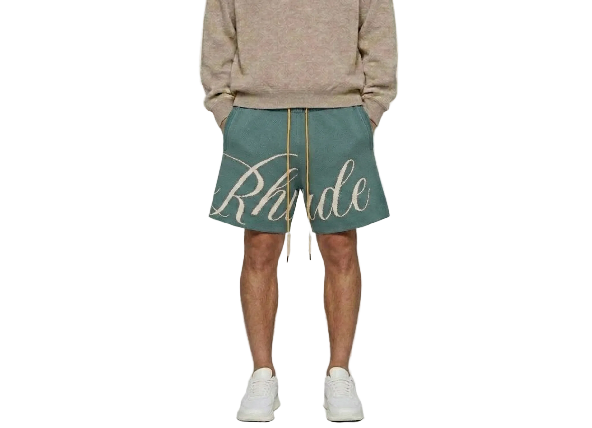 Rhude Script Logo Knit Short Ivory/Sage