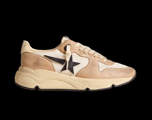 Running Sole nylon nubuck dark blue suede star