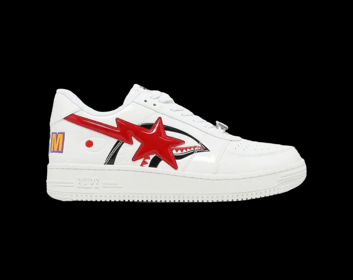 Bapesta Low White Shark Face Bape