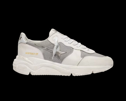 Running Sole mesh nubuck with silver metallic leather star
