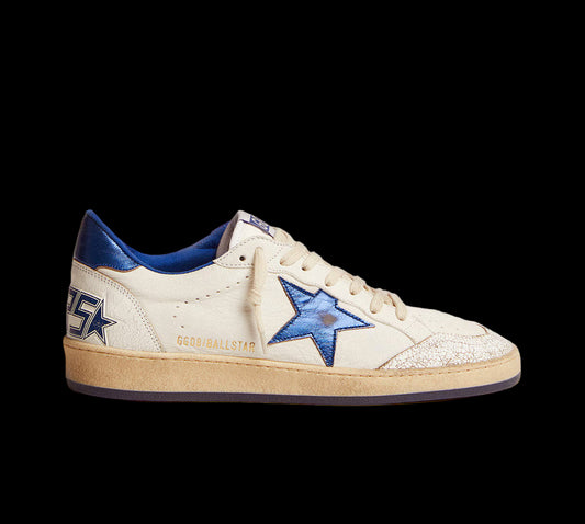 Ball Star white nappa with blue star heel tab