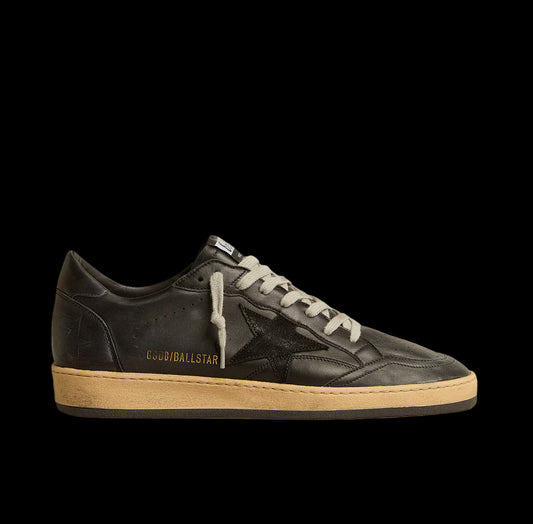 Ball Star black nappa with suede star nappa heel tab