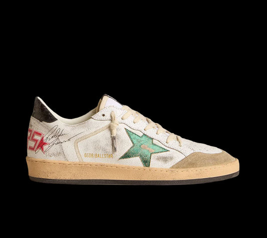 Ball Star with metallic leather star gray leather heel tab
