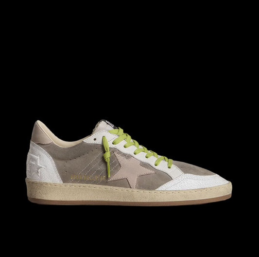 Ball Star gray suede with old rose suede star beige leather heel tab