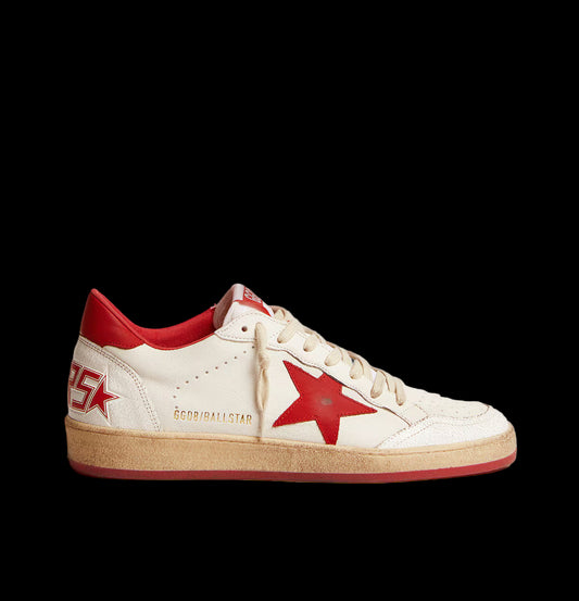 Ball Star Wishes white leather with a red star heel tab