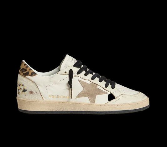 Ball Star Wishes with suede star and leopard-print pony skin