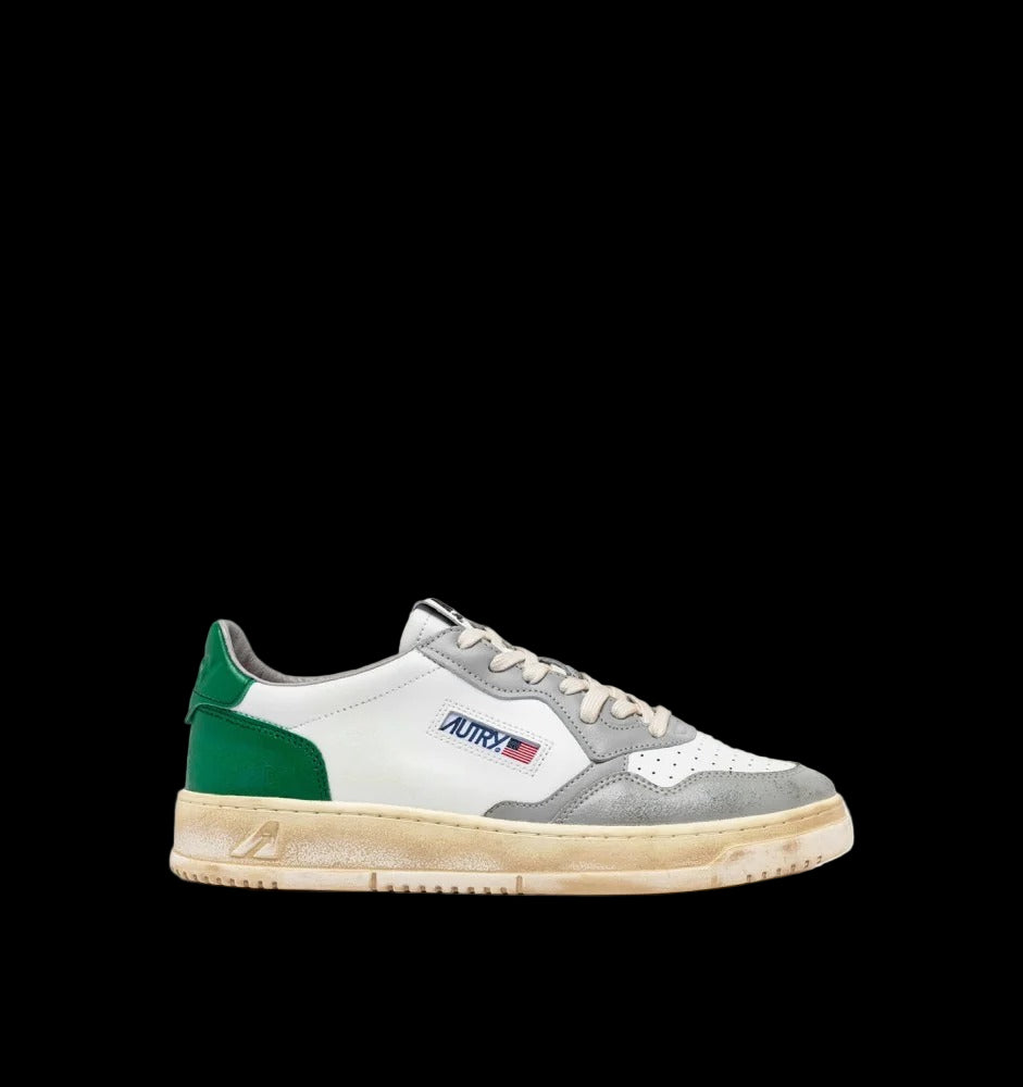 MEDALIST LOW SUPER VINTAGE SNEAKERS WHITE GREEN AND GRAY - VESTRA
