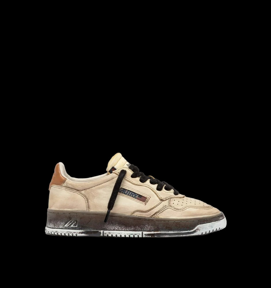 MEDALIST LOW SNEAKERS SUPER VINTAGE WHITE AND BROWN SUGAR LEATHER - VESTRA