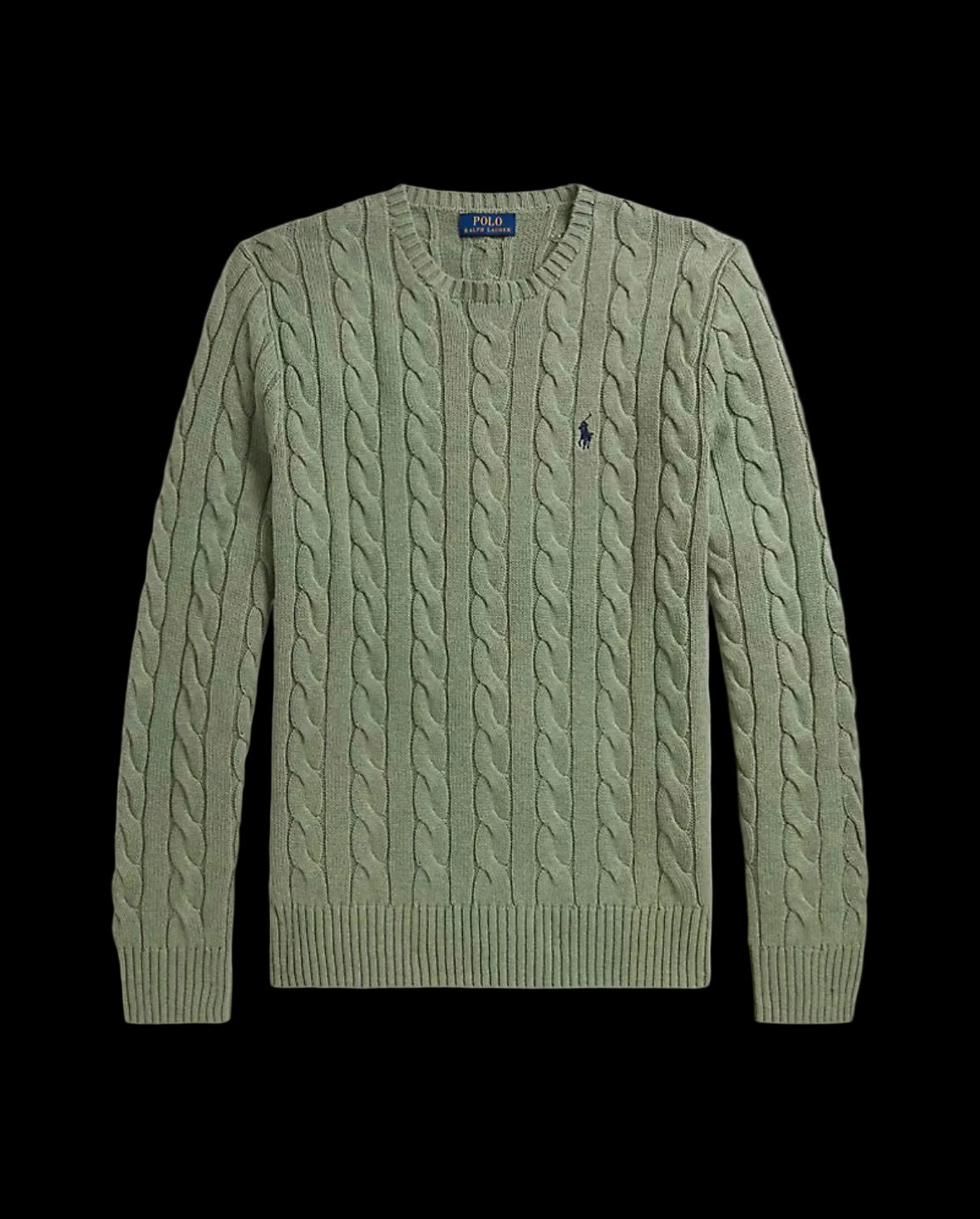 Polo Ralph Lauren Cable-Knit Cotton Sweater Fern Green Heather.