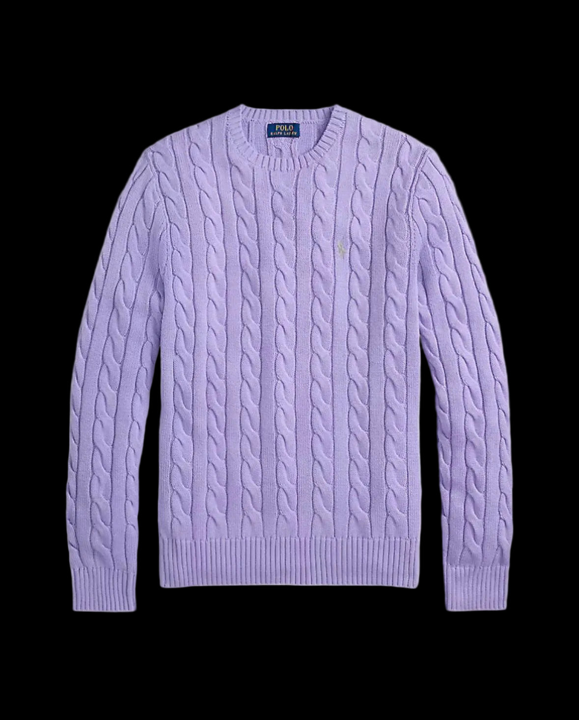 Polo Ralph Lauren Cable-Knit Cotton Sweater Sky Lavender.