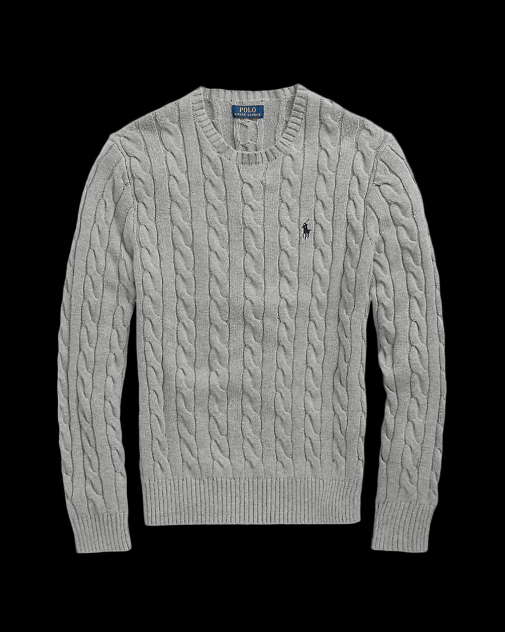 Polo Ralph Lauren Cable-Knit Cotton Sweater Fawn Grey Heather.
