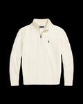 Polo Ralph Lauren Cable-Knit Quarter-Zip Sweater Andover Cream.