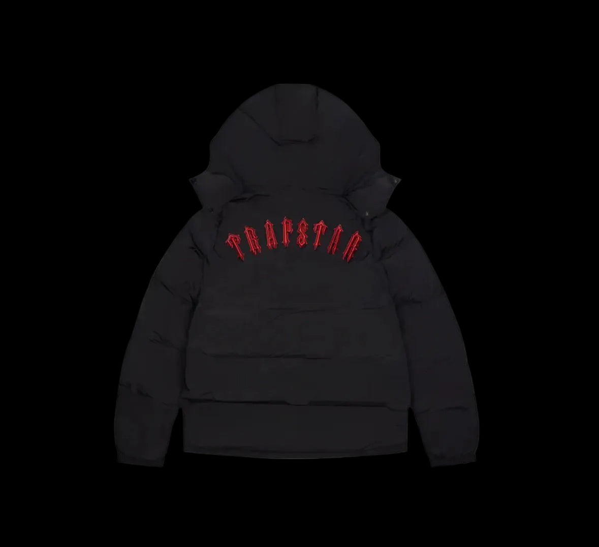 Trapstar Parachute Puffer Jacket Black Red