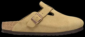 Birkenstock Boston Suede Leather Latte Cream