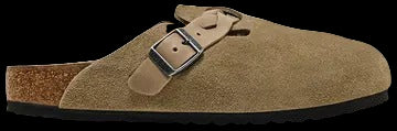 Birkenstock Boston Braided Suede Leather Narrow Taupe