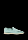 Loro Piana Suede Loafer Acquamarina - VESTRA