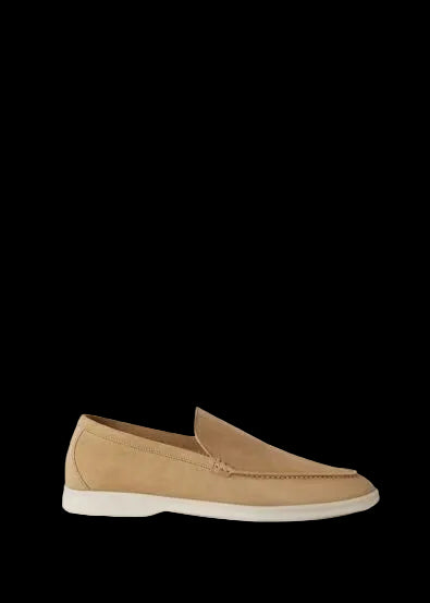 Loro Piana Suede Loafer Light Wood Smoke