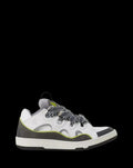 LANVIN CURB LEATHER SNEAKERS White/Grey.