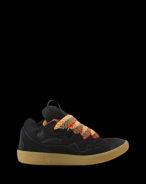 LANVIN CURB LEATHER SNEAKERS Black.