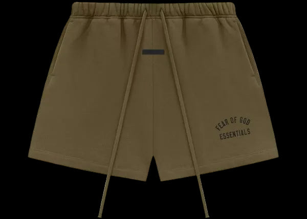Fear of God Essentials Fleece Soccer Short Olive Essentials